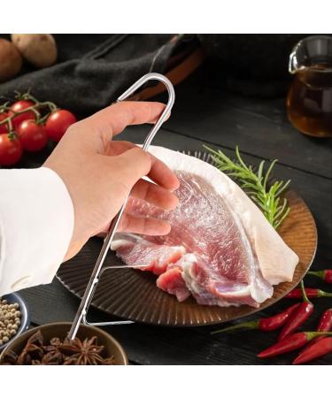 BSSMMAI Smoked Hooks Set - 6 Double Pointed Stainless Steel 21cm Hooks for Smoking Fish Meat & Sausage | Premium Quality BBQ Accessories - Buy Online on GoSupps.com