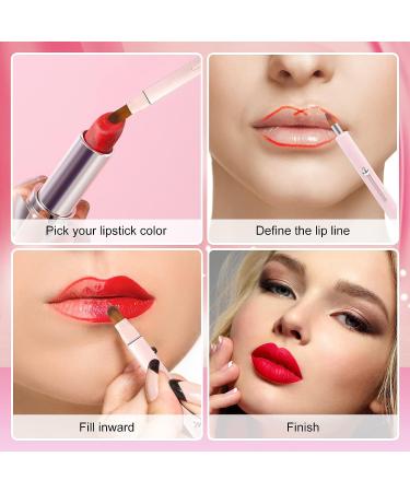 Simfree 2 Pieces Retractable Lip Brushes - Double-ended Applicator for Lipstick, Lip Liner, Gloss, Eyeshadow - Portable and Versatile - Pink and Black - Buy Online on GoSupps.com