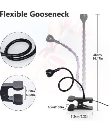 Geisofu 395nm UV Nail Lamp with Clamp | Portable Black Light LED UV Lamp for Gel Nails | 4 Dimming Levels | 5V USB Input - Buy Online on GoSupps.com