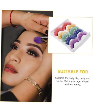 ABOOFAN 25 Pairs Fake Eyelashes Party False Eyelashes Synthetic False Eyelashes Colorful False Eyelashes Cosplay Eyelashes Makeup False Eyelash Imitation Halloween Miss Accessories - Buy Online on GoSupps.com