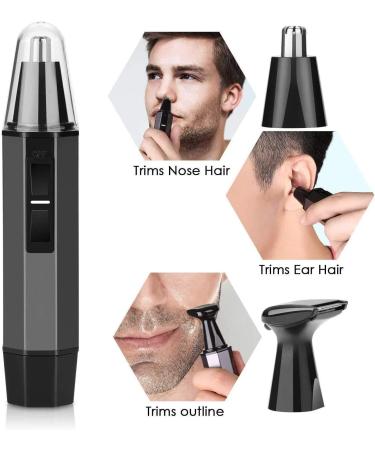 Professional Ear and Nose Hair Trimmer - Painless Battery-Operated Clipper for Men & Women | Waterproof Dual Edge Blades - Buy Online on GoSupps.com