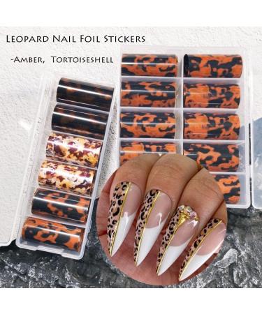DIY Manicure Transfer Paper Winter Autumn Tortoiseshell Amber Nail Foil Leopard Stickers(13) Style13 - Buy Online on GoSupps.com