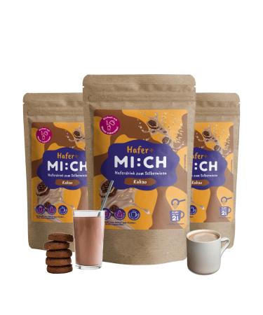 Drink Mi: CH oat drink powder cocoa 250g oat powder for mixing yourself results in up to 2 liters 100% vegan powder without adding sugar - 85% less packaging waste - full -bodied drinking chocolate
