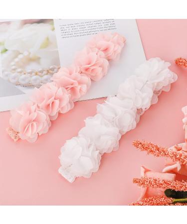 Lusofie 2Pcs Chiffon Flower Baby Headbands Set for Newborns & Toddlers - Adorable Hair Accessories - Buy Online on GoSupps.com