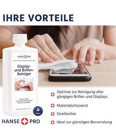 Hanseatic Pro Glasses Cleaner 500ml | Fast Strip-Free Cleaning Spray for Glasses & Displays | Ideal for Refilling | 1 Pack - Buy Online on GoSupps.com