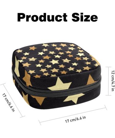 Golden Yellow Stars Pattern Black Women's Floor Storage Bag - Portable Menstrual Cup & Tampon Holder for Teens & Women - Buy Online on GoSupps.com