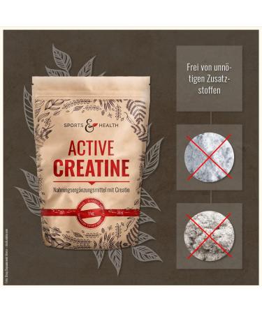 Active Creatine Monohydrate 1kg - Vegan Additive-Free 3g Creatine per Portion - High-Dosed Performance Boost - Buy Online on GoSupps.com