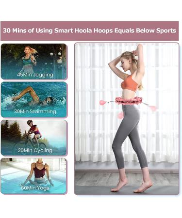 Upgraded Large Size Smart Weighted Hoola Hoop for Abdomen Fitness and Weight Loss - 24 Detachable Knots, Adjustable Weight, Auto-Spinning Ball - Pink - Buy Online on GoSupps.com