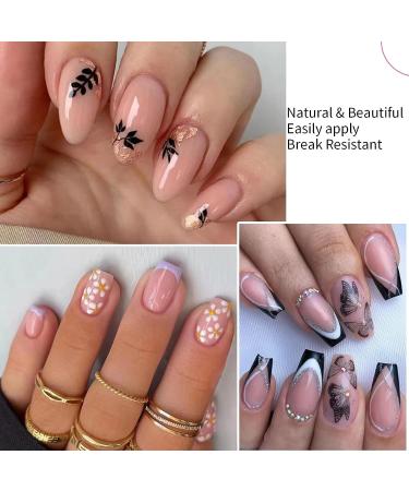 360Pcs MissSix Short Clear Gel Nail Tips - Professional Soft Gel Press On Nails - Almond, Coffin, Square Shape - Full Cover Fake Tips for Acrylic Nails - C-Nail Tips-G1 - Buy Online on GoSupps.com