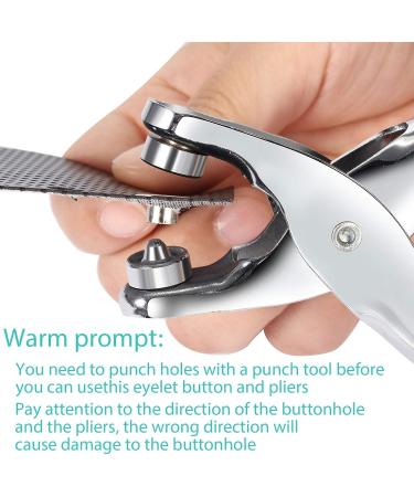 Grommet Tool Kit with 300 Metal Eyelets - Leather Hole Punch Pliers Set for Shoes, Bags, Crafts - Silver 1/4 Inch - Buy Online on GoSupps.com