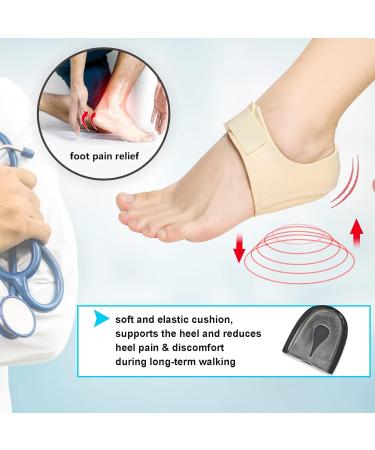 Heel Protectors Heel Cups (4PCS Beige) - Adjustable Breathable Support for Heel Pain, Plantar Fasciitis, Tendinitis, Heel Spur - Women's Heel Cushion for Aching Feet - Buy Online on GoSupps.com