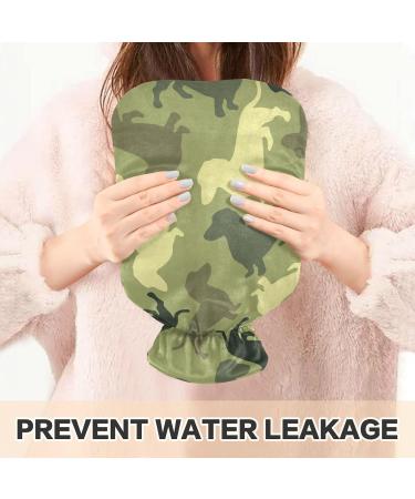 Naanle Camouflage Dog Heat Bottle - 2L Transparent Hot Water Bottle with Cover for Pain Relief & Cold Therapy - Buy Online on GoSupps.com
