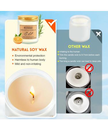 Natural Soy Scented Candle - Vanilla & Orange Aromatherapy | Perfect Gift for Mom & Dad | 45 Hour Burn Time (7oz - Buy Online on GoSupps.com