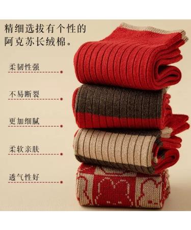 New Year's Red Cotton Lucky Socks - Comfortable & Warm Thermal Sports Socks 3 Pairs (Size 34-40) - Buy Online on GoSupps.com