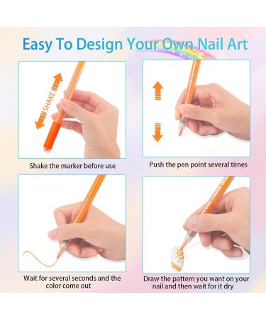 12 Colors Nail Polish Pencil Set - DIY Nail Art Graffiti & Manicure Tools for Perfect Nail Tips - Buy Online on GoSupps.com
