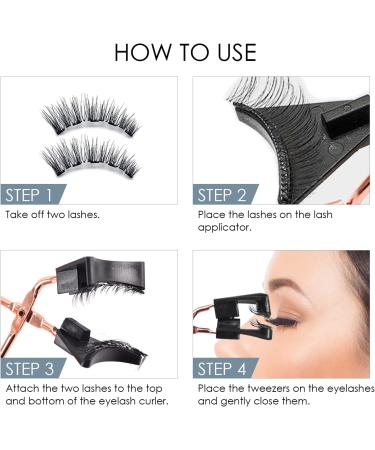 Magnetic Eyelashes False Eyelashes Kit No Glue 3D Magnetic Eyelashes with Applicator Natural Looking Fake Lashes Reusable & Quick & Easy - Black 2 Types Black(Magnetic Eyelashes) - Buy Online on GoSupps.com