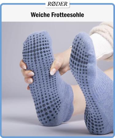 R der Anti-Slip Stopper Socks for Men & Women | Yoga House & ABS Socks | Navy Blue & Light Blue Sizes 43-46 - Buy Online on GoSupps.com