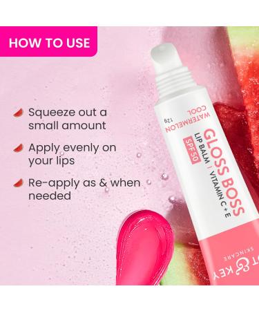 Dott & Key Gloss Boss Lip Balm SPF 50+ Vitamin C & E Watermelon 12g Pack of 2 - Buy Online on GoSupps.com