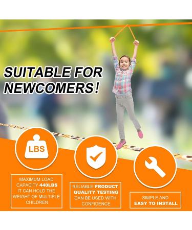 65ft Slackline Kit with Tree Protectors, Arm Trainer, and Carry Bag Fun Slacklining Set for Kids and Adults - Buy Online on GoSupps.com
