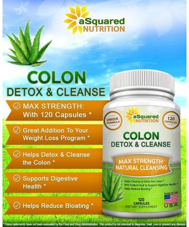 Max Strength Pure Colon Cleanse for Weight Loss - 120 Capsules | Natural Detox Cleanser for Digestive Health | Diet Supplement for Men & Women - Buy Online on GoSupps.com