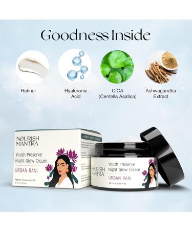 SODEN Urban Youth Preserve Night Glow Cream - Retinol Hyaluronic Acid CICA Ashwagandha | Hydrate & Repair Skin | Anti-Aging | 50ml - All Skin Types - Buy Online on GoSupps.com