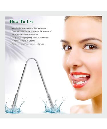 Tongue Scraper for Adults (2 Pack) - 100% Stainless Steel Travel Cases - Reduce Bad Breath & Enhance Oral Hygiene - Buy Online on GoSupps.com