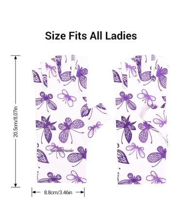 MelodySusie Anti UV Gloves for Gel Nail Lamp - Professional Manicure Protection - Purple Butterfly Design - Fingerless UV Shield Gloves for Nail Art - Home and Outdoor Use - Buy Online on GoSupps.com