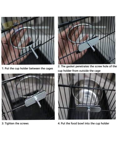 Wegreeco Stainless Steel Bird Feed Cups - 2 Pack Parrot Water & Food Bowl with Clamp Holder for Birds - Buy Online on GoSupps.com