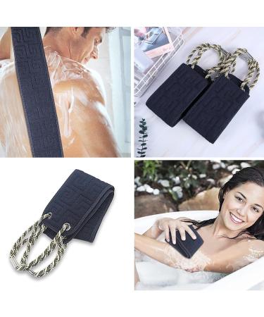 Kireida Double-Sided Back Scrubber | Large Body Peeling Washcloth for Shower | Black - Thorough Cleaning & Exfoliation - Buy Online on GoSupps.com