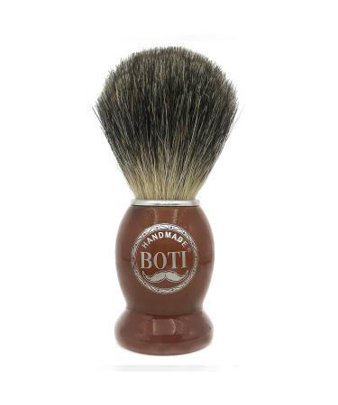Boti Handmade Shaving Brush - 100% Pure Badger Hair and Brown Wooden Handle can be Used with Safety Razor Straight Razor Barber Salon Tool model-2