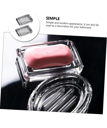 Ciieeo 2pcs Box Soap Box Bathroom Items Bath Room Assecories Transparent Soap Container Chic Soap Holder Glass Soap Case Decorative Soap Dish Creative Soap Holders Soap Organizer Platter - Buy Online on GoSupps.com