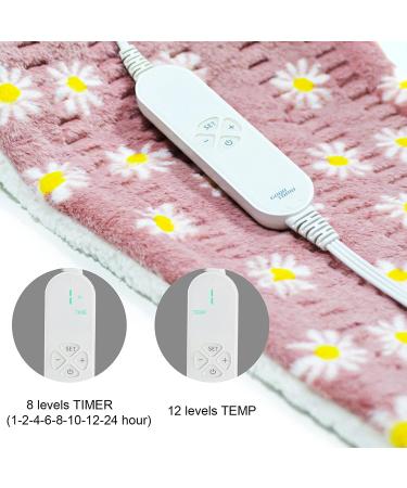 GOQOTOMO Flower Heating Pad 12 x 24 | 12 Heat Levels, 8 Timers | Back Pain Relief, Machine Washable - Buy Online on GoSupps.com