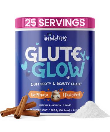 Glute Y Glow by Amatemas Women's Creatine + Biotin Supplement for Muscle Growth, Glute Support, Hair Skin & Nails Horchata Flavor Energy Support Lean Muscle Daily Performance Blend