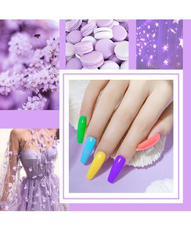 ROSALIND Neon Poly Nail Gel Kit 6 Colors 15ml Green Yellow Blue White Pink and Purple Nail Builder Gel Extension Tubes Set for Women DIY Manicure at Home (Candy Colours) - Buy Online on GoSupps.com