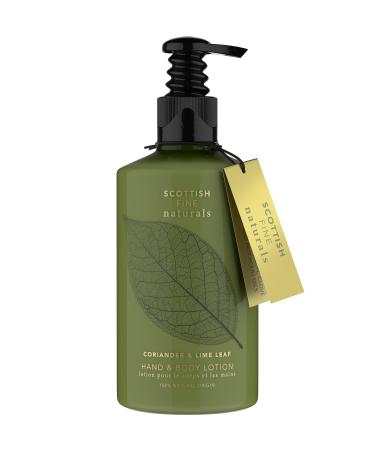 Scottish Fine Soaps - Scottish Fine Naturals Hand and Body Lotion - Coriander and Lime Leaf - Enriched Flax Seed Oil - Hydrating and Soothing - Sensitive Formula - Vegan Friendly - 300ml