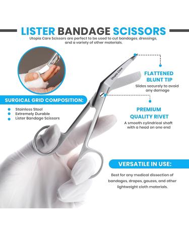 Utopia Care 5.5 Inch Stainless Steel Medical Scissors - EMT Trauma Shears for Nurses - Silver Bandage Scissors - Buy Online on GoSupps.com