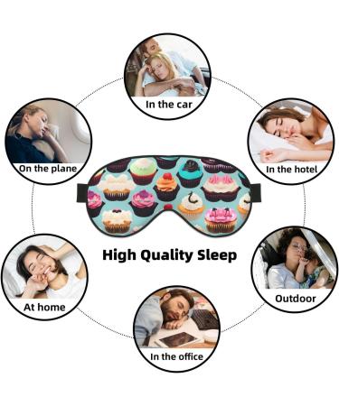 Colorful Cupcakes Print Double-Sided Eye Mask Soft and Light Blocking for Enhancing Sleep Quality - Buy Online on GoSupps.com