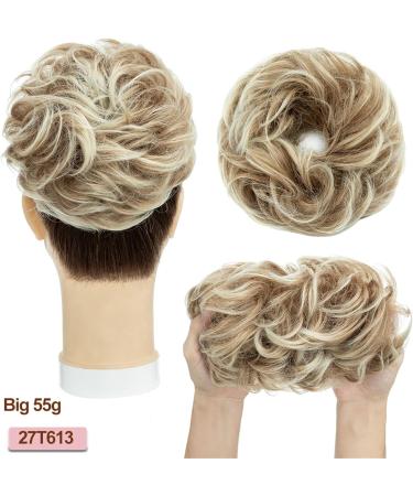 Hair Bun Hairpiece for Women Synthetic Hair Bun Extensions Messy Curly Elastic Hair Scrunchies Hairpieces Curly Chignon Donut Updo Ponytail Hair Pieces for Women Hair Chignons(27T613) - Buy Online on GoSupps.com