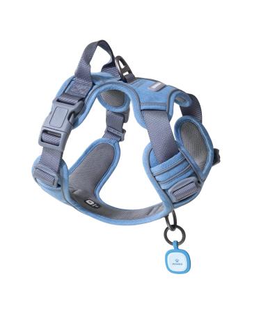 Pawaii dog harness Dog harness for small dogs with handle anti-pull dishes Breast harness Anti Zug Padded Reflectioning Annoyable Breakable Dog Miss Tag Entered (S Blau) S (Bigger Than Normal (Chest: 43cm-55cm)) Denim Blue