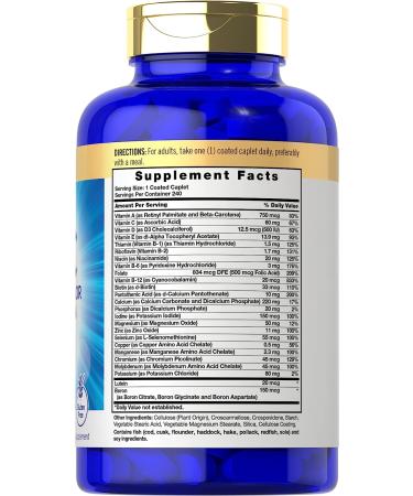 Carlyle Senior Multivitamin 240 Tablets with Lutein & Lycopene | ABC Advanced Supplement | Non-GMO Gluten Free | Men & Women Over 60 - Buy Online on GoSupps.com