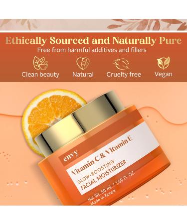 Envy Vitamin C & Vitamin E Face Moisturizer Cream - Hydrating Reduces Acne Scars & Fine Lines - Anti-Aging Dermatologist Tested for All Skin Types - 1.69 Fl. Oz - Buy Online on GoSupps.com