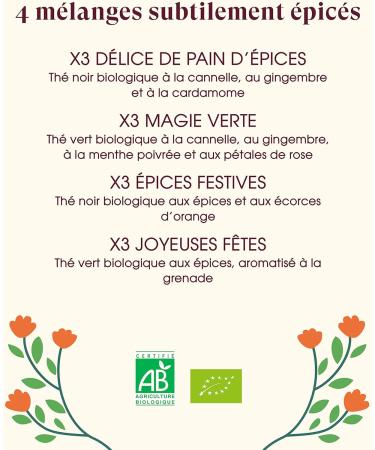 English Tea Shop - Coffret th de No l bio - S lection d'hiver rouge - 4 th s de No l - Bo te de 12 sachets - Coffret cadeau th offrir - Cadeau de No l petit prix - Buy Online on GoSupps.com