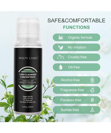 Eyelash Cleansing Concentrate 100ml - Professional Foaming Shampoo for Lash Extensions | Jasmile Jasmine Essential Cleaner - Buy Online on GoSupps.com