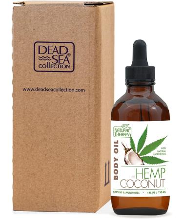 Hemp & Coconut Body Oil - Moisturizing Massage Oil for Dry Skin, Anti-Aging Support (4 fl.oz) - Buy Online on GoSupps.com
