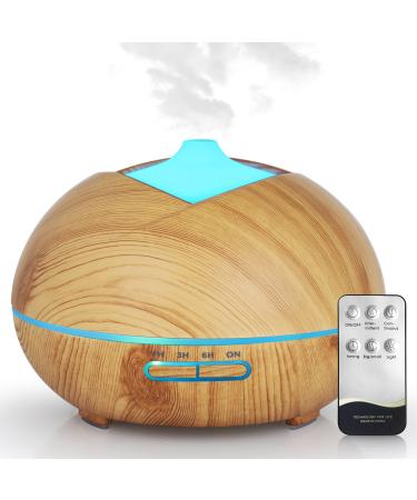 Bigqin aroma diffuser 500ml diffuser for essential oils aromatherapy humidifier with timer for space yoga spa 14-colored LED remote control light wood masination - Buy Online on GoSupps.com
