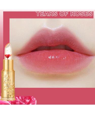  Voiakiu Crystal Flower Jelly Lipstick Kit: Nourishing Temperature-Control Long-Lasting Moisturizing Lip Balm Magic Color Lip Gloss - Buy Online on GoSupps.com