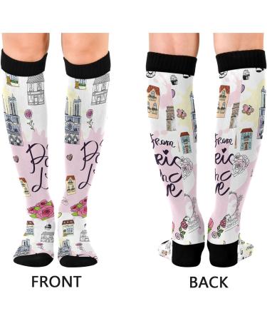 Haskirky High Elasticity Eiffel Tower Compression Socks - Relieve Fatigue, Ideal for Travel and Running - 1 Pair - Buy Online on GoSupps.com