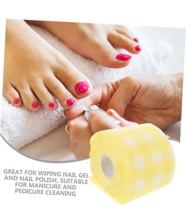 Housoutil 1 Roll Beauty Salon U-shaped Pillow Manicure Nail Wipes Nail Art Cleaner Tool Makeup Removal Wipes Cotton Nail Polish Wipes Nail Clean Wipe Cleaning Supplies Lash Tool Pure Cotton 13x13x11cm Yellow - Buy Online on GoSupps.com