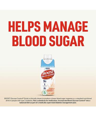 BOOST Glucose Control Creamy Strawberry 8 fl oz Carton - Pack of 24 - Buy Online on GoSupps.com