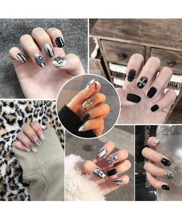 Nail Cross Charms 3D Heart Star Cross Gems - 60pcs Sliver Metal Punk Vintage Nail Art Supplies for Acrylic Nails - Buy Online on GoSupps.com